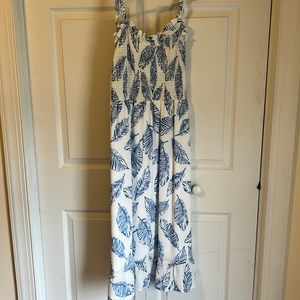 White and blue summer dress